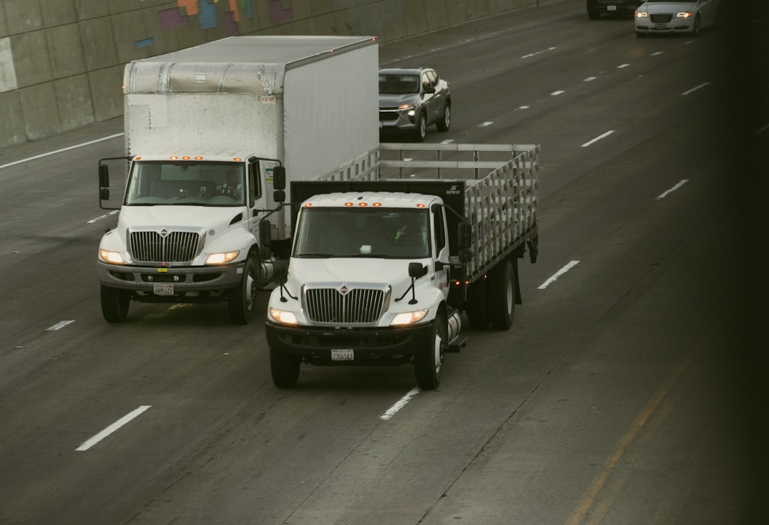 Box trucks hauling dry freight on the highway
